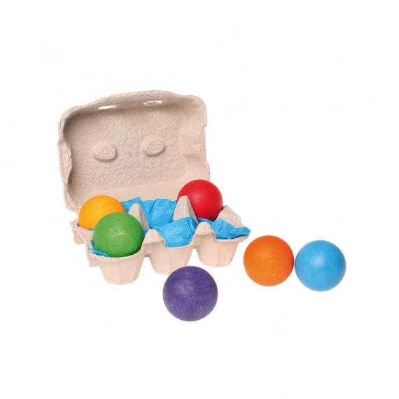 Balles-œufs En Bois Multicolores 2 Balles-œufs En Bois Multicolores – Image 2