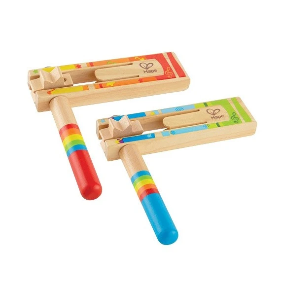 Lot De 2 Crécelles En Bois Coloré 1 Lot De 2 Crécelles En Bois Coloré