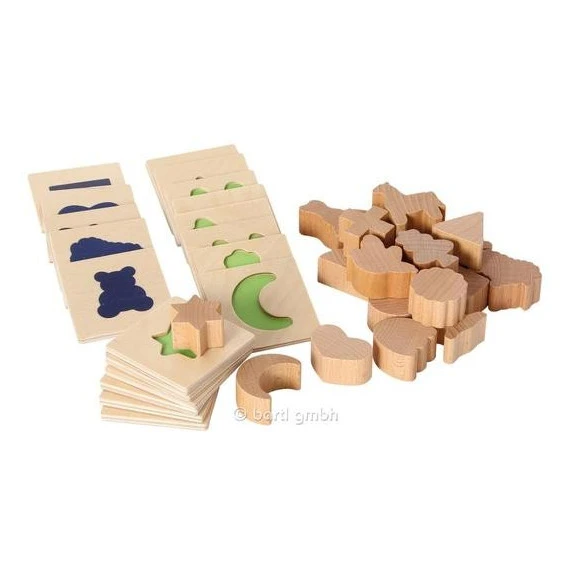 Jeu De Reconnaissance Tactile (20 Formes Bois) 1 Jeu De Reconnaissance Tactile (20 Formes Bois)