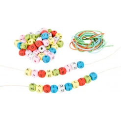 Perles Lettres Alphabet En Bois Coloré (300 Pcs)