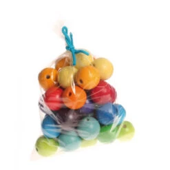 Perles Multicolores En Bois 30 Mm X 36