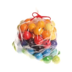 Perles Multicolores En Bois 30 Mm X 96