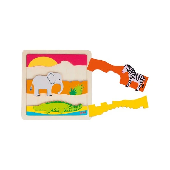 Puzzle En Bois Afrique (5 Pièces Horizontales) 2 Puzzle En Bois Afrique (5 Pièces Horizontales) – Image 2