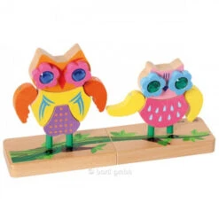 Puzzle Magnétique Vertical En Bois : Les Hiboux