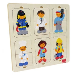 Puzzle Métiers (12 Pcs) 5 Puzzle Métiers (12 Pcs) -Jouer Apprendre Promos Magasin puzzle metiers en bois 2