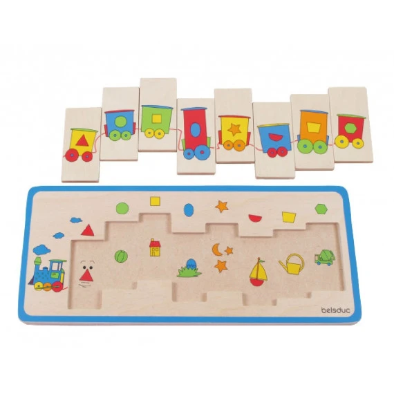 Puzzle Train Formes Géométriques 10 Pcs 2 Puzzle Train Formes Géométriques 10 Pcs – Image 2