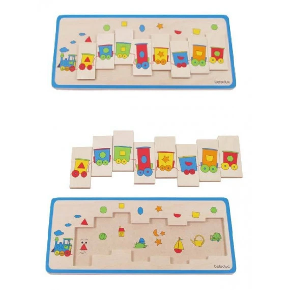 Puzzle Train Formes Géométriques 10 Pcs 4 Puzzle Train Formes Géométriques 10 Pcs – Image 4