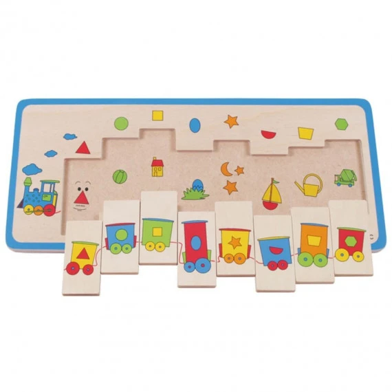 Puzzle Train Formes Géométriques 10 Pcs 1 Puzzle Train Formes Géométriques 10 Pcs