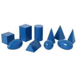 Solides Géométriques En Bois Bleu (10 Pcs)